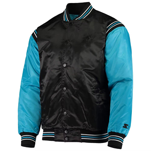 Chaqueta Varsity de Satén Unisex con Logotipo Personalizado, Cuello Alto, Estilo Vintage de Alta Calidad, Bordado de Liga de Béisbol - Product Image 3