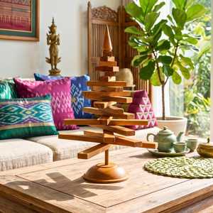 Élégante Décoration de Noël en Bois pour l'Année Nouvelle, Artisanat Hs Husnain, Moderne, Brillante, Haute Qualité, Décoration d'Intérieur pour Salon, Table, Bureau - Product Image 1