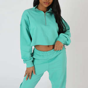 Conjunto Deportivo Corto para Mujer, con Logotipo Personalizado, Sudadera con Capucha y Pantalones Jogger, de Algodón y Felpa, para Invierno - Product Image 3