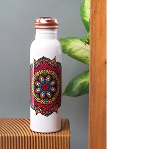 Elegant Wide Pure Copper Bottle Leak Proof Ayurvedic Water Bottle for Healthy Living by Tradebyd - Product Image 1