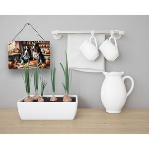 Multicolor NEW Basset Hound Fall Kitchen Pumpkins Aluminum Metal <b>Sign</b> 8HX12W <b>Door</b> Hanging Wall Plaque <b>for</b> Home Decor <b>for</b> Wall - Product Image 3