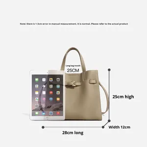 Nuevo Bolso Tote Casual para Mujer, de Cuero Vacuno Genuino, con Cierre de Cremallera, Gran Capacidad de 20-35L, Bolso Cruzado de Alta Gama - Product Image 2