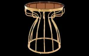 <b>Round</b> Rose <b>Gold</b> <b>Side</b> <b>Table</b> Oval Frame Artistic Modern Minimalist Handcrafted Eco Friendly Elegant Living Room Bedroom Furniture - Product Image 5
