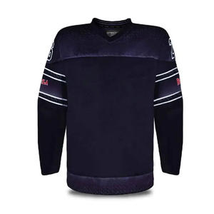 ชุดยูนิฟอร์มฮอกกี้น้ำแข็งแบบพิมพ์ลายด้วยความร้อนขายส่ง ผลิตจากผ้าโพลีเอสเตอร์ 100% และผ้าฝ้าย 100% ป้องกันการเป็นขุย พร้อมบริการสกรีนชื่อทีมตามสั่ง - Product Image 1