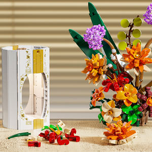 Ensemble de blocs de construction DIY en forme de fleurs, vase lumineux avec éclairage marche/arrêt, ornement créatif pour la nuit, cadeau d'anniversaire - Product Image 3