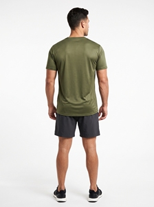 Camiseta Dumela Personalizada para Hombre, Verde Oliva, Manga Corta, Cuello Redondo, Casual, Estampado por Transferencia Térmica, Corte Ajustado, Secado Rápido, Transpirable - Product Image 4