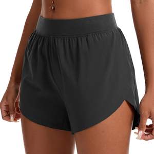 Falda pantalón deportiva azul real para mujer, cintura alta, elástica, de poliéster tejido, transpirable, corte regular, color liso - Product Image 6