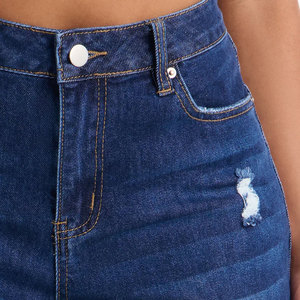 Shorts en jean taille haute respirants pour femme, coupe droite, déchirés, sexy, plusieurs couleurs, service OEM – Nouvelle collection super tendance - Product Image 5