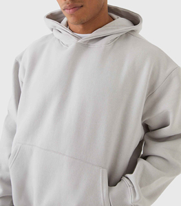 Sweat à capuche unisexe en molleton de coton épais, coupe oversize et carrée, à épaules tombantes, personnalisable, vierge, pour hommes - Product Image 2