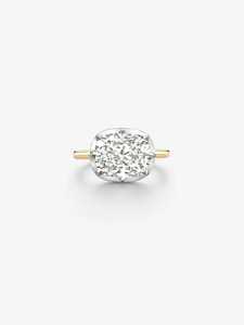 Bagues de fiançailles solitaires en or massif 14K 18K avec diamant de laboratoire taille coussin étincelant de 5 carats, sertis à griffes Gorgon, bijoux de luxe imposants - Product Image 5