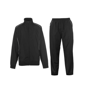 Men's Black Full Sleeve Zipper Tracksuit <b>Jacket</b> With Side Pockets Stand Collar Casual Breathable Polyester Winter Wear - Product Image 4
