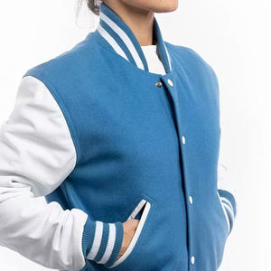 Chaqueta universitaria elegante para mujer, chaqueta corta de manga larga, chaqueta universitaria de longitud corta, chaqueta con cuello alto, chaqueta universitaria acolchada corta - Product Image 3