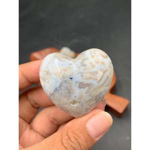 Natural White Dendrite Heart Stone Polished 4 cm and 8 cm Gemstone for Jewelry <b>Craft</b> Decoration and <b>Crystal</b> Collection - Product Image 2