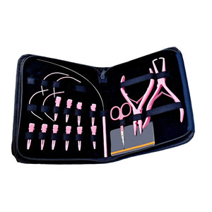 Kit d'outils professionnels tout-en-un pour extensions de cheveux en acier inoxydable avec pinces, ouvre-perles micro-anneaux, fermeture et boucle de traction - Product Image 4