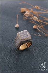 Gold Plated Hip Hop Moissanite Ring Pave Set <b>Cushion</b> Cut Square Band <b>Statement</b> Jewelry for Men's Wedding Party - Product Image 2