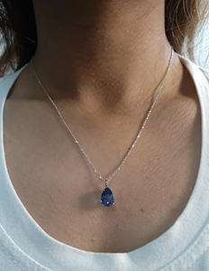 สร้อยคอจี้หยดน้ำโทแพซสำหรับผู้หญิง ชุบทอง 18K พร้อมโซ่แบบกล่อง คลาสสิก เหมาะสำหรับใส่ทุกวัน - Product Image 2