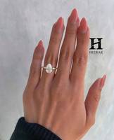 Anillo de Compromiso de Lujo con Diamante Cultivado en Laboratorio con Corte de Pera, Oro Rosa de 14K, Halo Oculto, Anillo de Boda con Diamantes en Forma de Marquesa y Pera