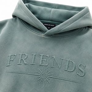 Sweat-shirt décontracté unisexe en coton French Terry avec logo gaufré de qualité supérieure, vert automne - Product Image 5