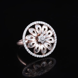 Anillo de Compromiso con Diamantes Florales D VINS JEWELS, 2.20 Ct, Corte Brillante Cultivado en Laboratorio, Oro Sólido de 14K, Oro Rosa, Certificado, para Mujeres Modernas - Product Image 1