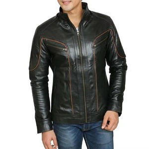 Veste en cuir de mouton faite à la main pour hommes, veste en cuir véritable sur mesure pour hommes, fabricant et fournisseur OEM du Pakistan - Product Image 1