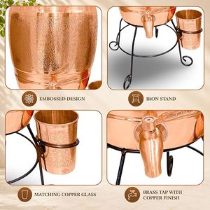 Dispensador de Cerveza de Cobre con Soporte y Vaso, Operación Manual para Uso Doméstico - Product Image 2
