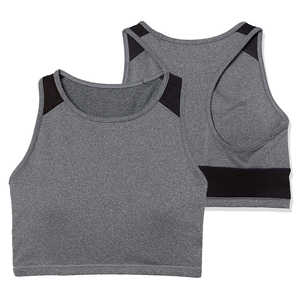 Soutien-gorge de sport yoga pour femme à maintien élevé, séchage rapide, respirant, en Spandex/Nylon, sans coutures, col rond, surpiqûres contrastées, bretelles non ajustables - Product Image 6