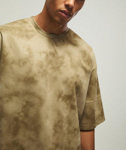 T-shirt en coton épais 100 % personnalisé, délavé à l'acide, effet soleil, coupe classique, logo imprimé numériquement, tricoté, formel - Product Image 3