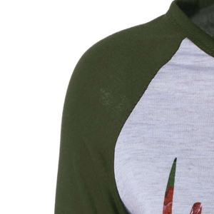 T-shirt à manches raglan en coton imprimé personnalisé pour femmes décontracté à manches longues grande taille Anti-rétrécissement broderie dentelle paillettes nouveau tricoté - Product Image 5