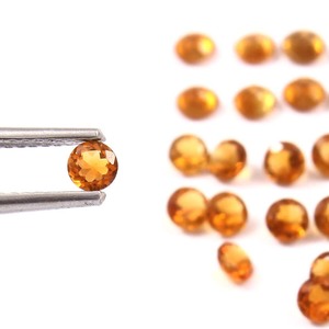 Citrino Redondo de 3mm, Gema Suelta, Precio de Fábrica, Gema de Alta Calidad para Joyería, Venta al Por Mayor - Product Image 1