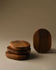 Sous-verre en marbre et bois fait main, durable et personnalisable en taille et forme pour verre à eau, tasse à thé, fabriqué à la main en Inde - Product Image 3