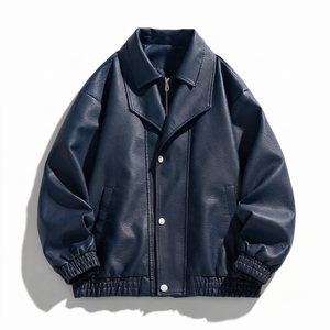 Veste en cuir pour homme sur mesure, style boutonné, avec corps en cuir, broderie personnalisée, patch en chenille et intérieur matelassé - Product Image 3