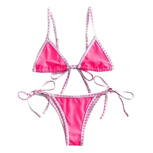 Conjunto de Bikini de 2 Piezas con Cintura Alta y Efecto Push-Up para Mujer, Estampado Animal, Perlas, Logotipo Frontal, Tela de Secado Rápido, para Playa, Piscina, Verano - Product Image 6