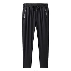 Jogging de sport élastique à séchage rapide pour hommes, taille plus 8XL 7XL 6XL, noir uni - Product Image 1