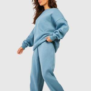 OEM Women loose Fit cotton <b>Polyester</b> Tracksuit Set Casual Crew Neck Sweatshirt and Relaxed <b>Jogger</b> Pants Lounge Wear Outfit - Product Image 2