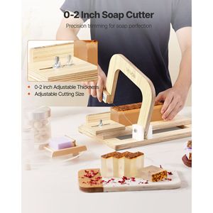 Taglierina per Sapone in Legno a Spessore Regolabile 0-2 Pollici, Affettatrice per Sapone in Acciaio Inossidabile con Fili Extra e Tensione del Filo Regolabile - Product Image 2