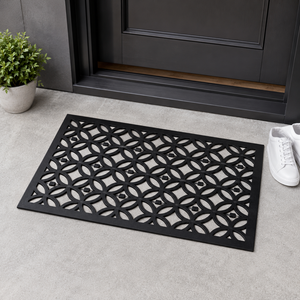 Tapis d'entrée en fibre de coco premium 60x90cm, antidérapant, motif floral, tufté, lavable, avec envers en caoutchouc antidérapant, épaisseur moyenne, vente en gros - Product Image 4