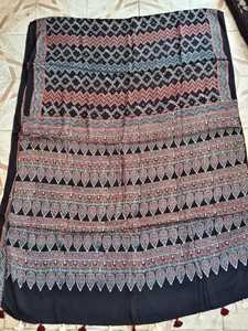 AJRAKH NATURAL HANDBLOCK PRINTED SAREE PURE MODAL SILK <b>FABRIC</b> PREMIUM EXPORT QUALITY MATERIALS AVAILABLE IN STOCK WHOLESALE - Product Image 2