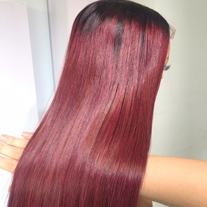 ผมกระดูกมนุษย์แบบตรงไล่เฉดสีเบอร์กันดีทำจาก100% เวียดนาม - Product Image 3