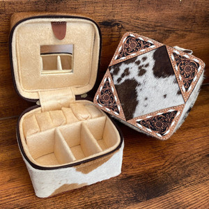 คอลเลกชันเครื่องประดับขนาดใหญ่กล่องหนังแบบมีซิปกล่องเครื่องประดับกระจกต่างหูหนังวัวกล่องจัดระเบียบเครื่องประดับ - Product Image 2