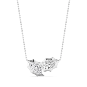 Collier en diamant de laboratoire ovale et marquise de 2,00 CTW, pendentif à deux pierres, serti à la géorgienne, style vintage, bijoux en or, cadeau - Product Image 4