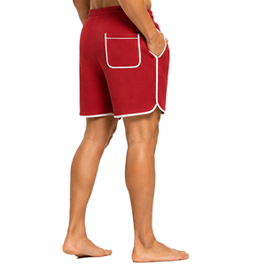 Shorts en maille gaufrée pour hommes, légers et décontractés, pour l'été, avec taille élastique et cordon de serrage, pour la gym, le fitness et l'entraînement sportif, OEM - Product Image 5
