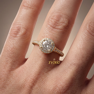 Anillo de Compromiso de Lujo en Plata 925 con Halo de Diamantes Cultivados en Laboratorio de 2.00 Ct Claridad VVS-VS, Anillo de Boda, Regalo, Anillo de Promesa - Product Image 4