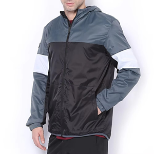 Veste coupe-vent pour homme, à blocs de couleur, fermeture éclair intégrale, légère, coupe-vent, résistante à l'eau, pour activités de plein air, course à pied, entraînement, sport - Product Image 5