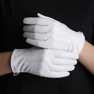 Gants en cuir blanc personnalisés pour les occasions formelles et les cérémonies de groupe, gants de parade élégants en cuir blanc pour les occasions - Product Image 6