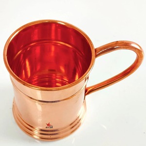 Mug en cuivre bicolore, finition cuivre et argent de qualité supérieure, vaisselle artisanale, mug en cuivre bicolore avec poignée en laiton pour cocktails - Product Image 4