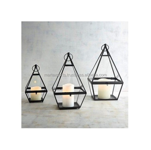 Lanterne décorative moderne de luxe en fer, porte-bougie durable pour salon, patio, jardin, décoration de mariage - Product Image 6