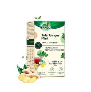Tulsi Ginger Mint Herbal Extract Liquid 25 Zandu Ayurvedic Wild Cultivation in Bottle - Product Image 1