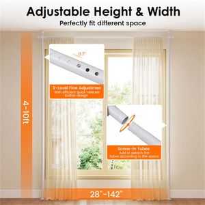 Divisorio per Ambienti a L Regolabile, Resistente, Bianco, Senza Foratura, 71 cm (L) x 142 cm (P) x 10-120 cm (A) - Product Image 5