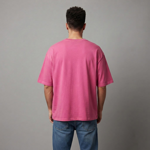 T-shirt Homme Oversize Hip Hop 100% Coton Bicolore Personnalisé à Épaules Tombantes, Logo Sérigraphié Sur Mesure, Coupe Ample Anti-Plis - Product Image 6