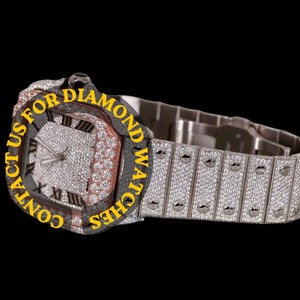 Reloj de Pulsera Cuadrado de Diseño Personalizado 2026 con Esfera de Números Romanos y Diamantes Moissanite, Colección de Dos Tonos para Hombre - Product Image 2